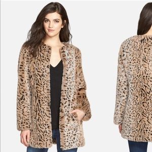 Steve Madden Faux Fur Leopard Print Coat
